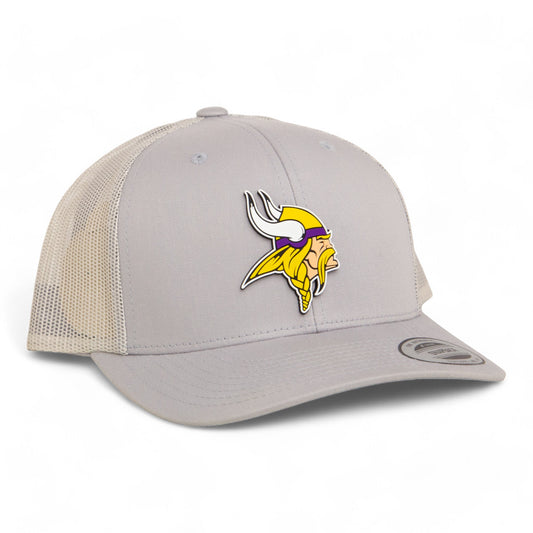 Minnesota Vikings 3D YP Snapback Trucker Hat- Silver