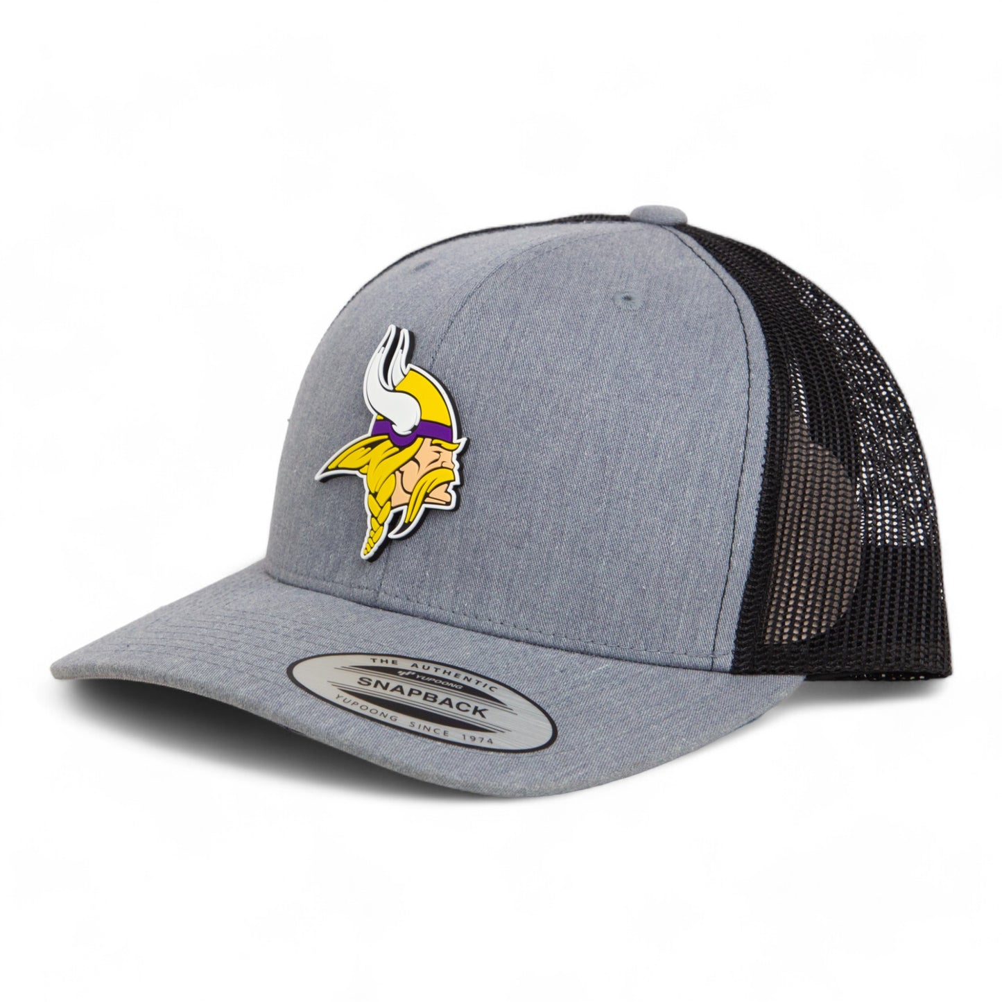 Minnesota Vikings 3D YP Snapback Trucker Hat- Heather Grey/ Black