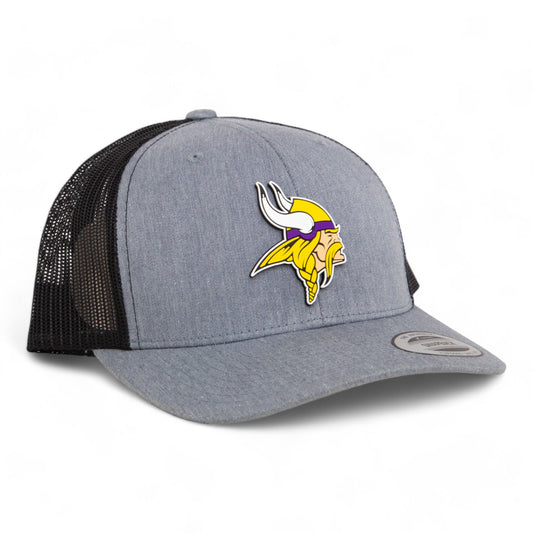 Minnesota Vikings 3D YP Snapback Trucker Hat- Heather Grey/ Black