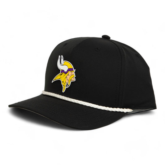 Minnesota Vikings 3D Five Panel Classic Rope Hat- Black/ White