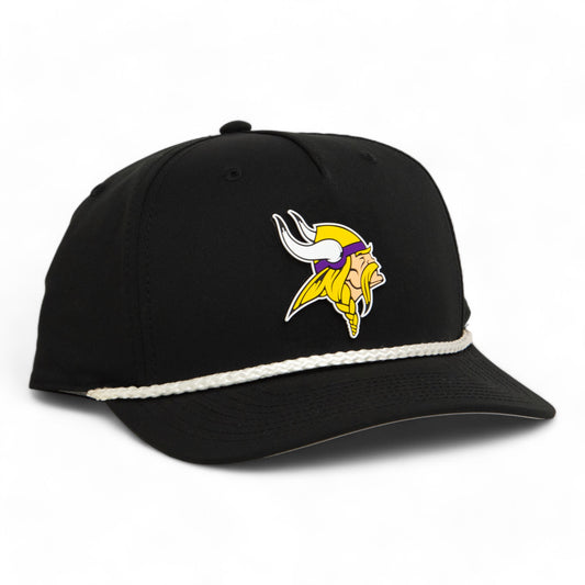 Minnesota Vikings 3D Five Panel Classic Rope Hat- Black/ White