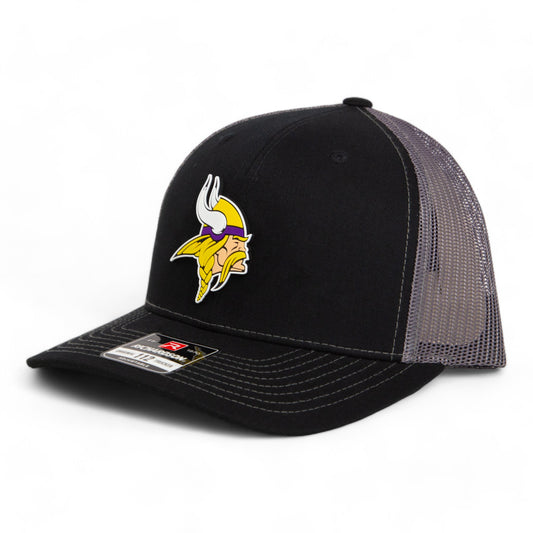 Minnesota Vikings 3D Snapback Trucker Hat- Black/ Charcoal