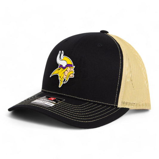 Minnesota Vikings 3D Snapback Trucker Hat- Black/ Vegas Gold