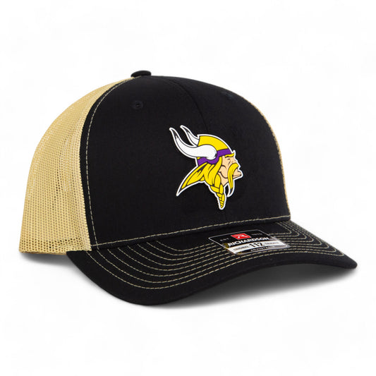 Minnesota Vikings 3D Snapback Trucker Hat- Black/ Vegas Gold