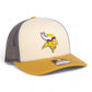 Minnesota Vikings 3D Snapback Trucker Hat- Mink Beige/ Charcoal/ Amber Gold