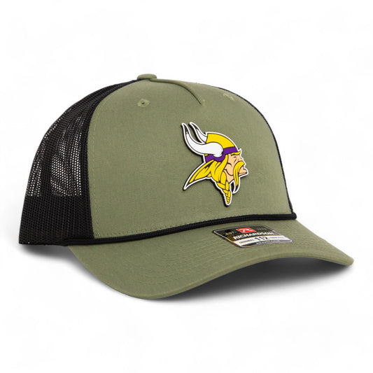 Minnesota Vikings 3D Snapback Trucker Rope Hat- Loden/ Black