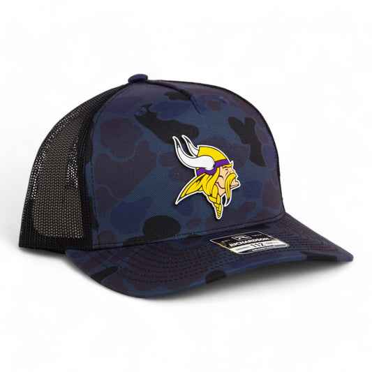 Minnesota Vikings 3D Snapback Trucker Hat- Admiral Duck Camo/ Black