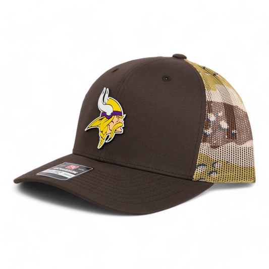 Minnesota Vikings 3D Snapback Trucker Hat- Brown/ Desert Camo