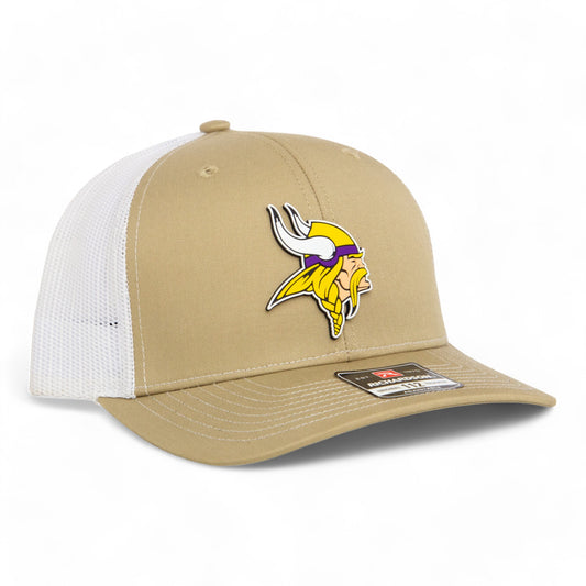 Minnesota Vikings 3D Snapback Trucker Hat- Tan/ White