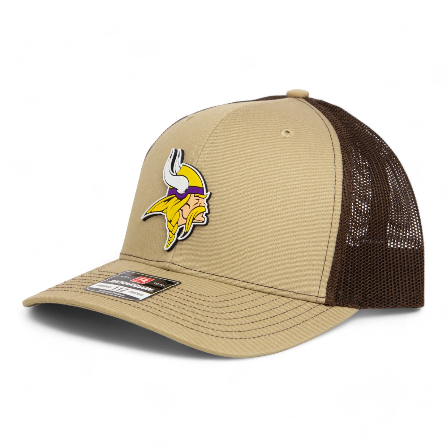 Minnesota Vikings 3D Snapback Trucker Hat- Tan/ Coffee