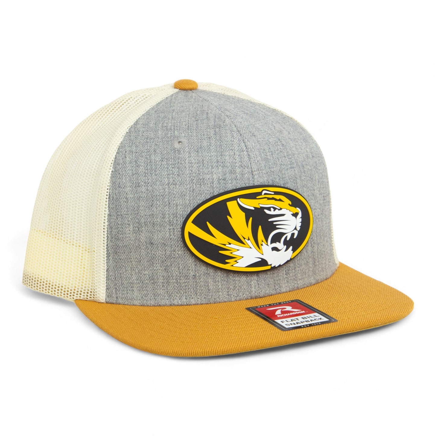 Missouri Tigers 3D Wool Blend Flat Bill Hat- Heather Grey/ Birch/ Biscuit