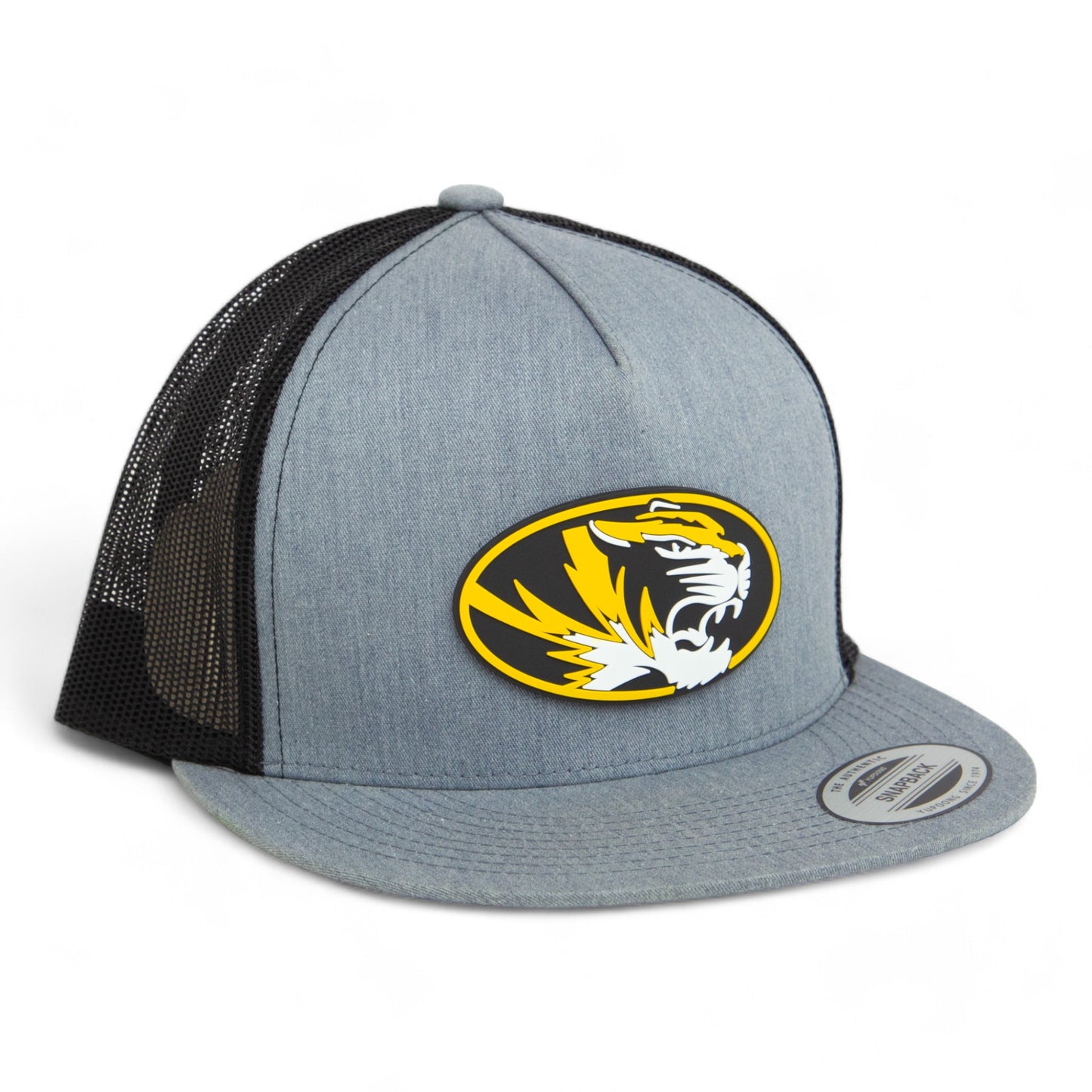 Missouri Tigers 3D YP Snapback Flat Bill Trucker Hat- Heather Grey/ Black