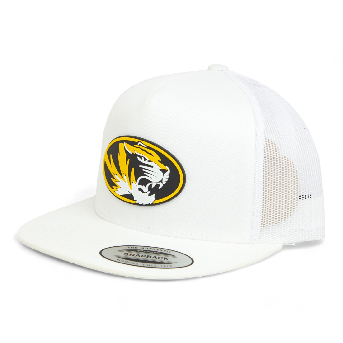 Missouri Tigers 3D YP Snapback Flat Bill Trucker Hat- White