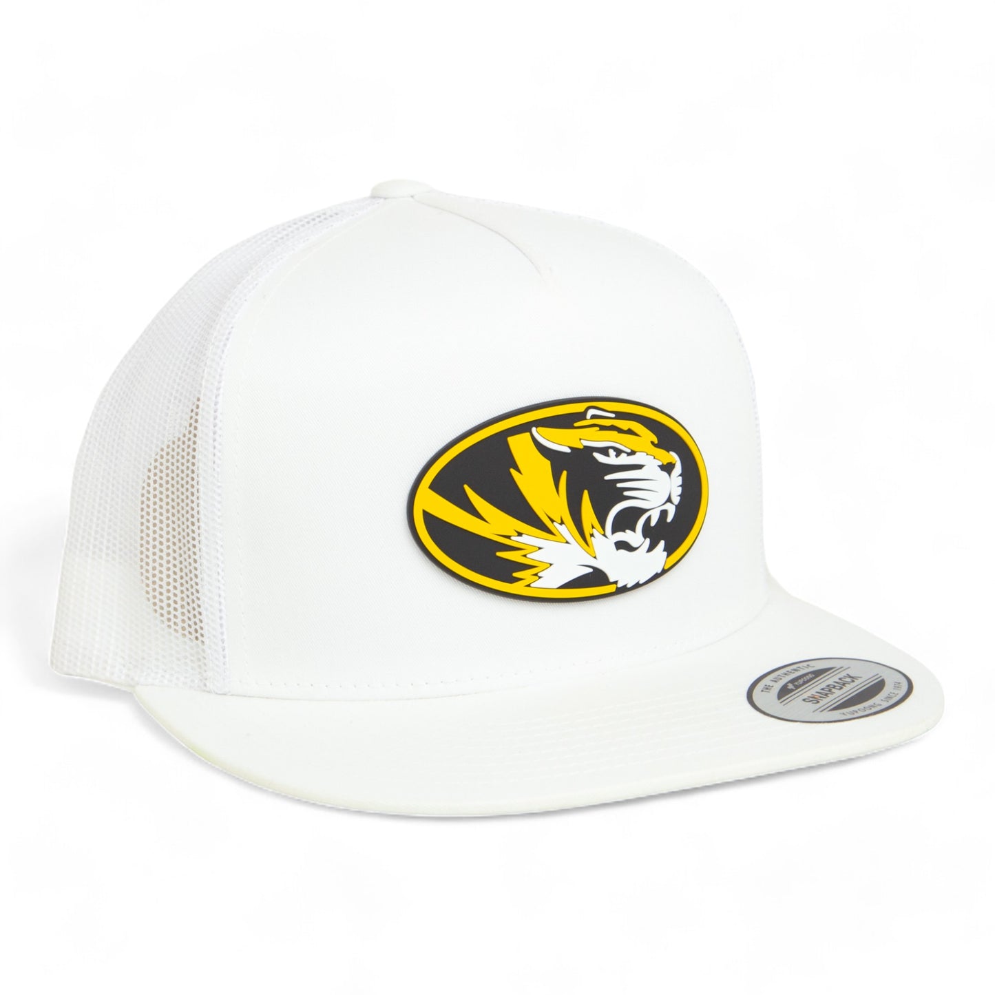 Missouri Tigers 3D YP Snapback Flat Bill Trucker Hat- White