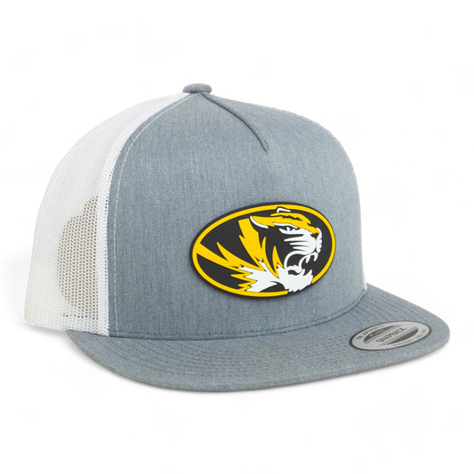 Missouri Tigers 3D YP Snapback Flat Bill Trucker Hat- Heather Grey/ White