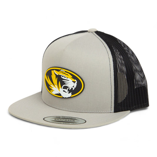 Missouri Tigers 3D YP Snapback Flat Bill Trucker Hat- Silver/ Black