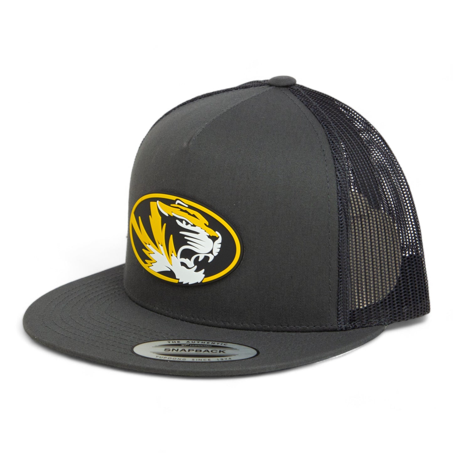 Missouri Tigers 3D YP Snapback Flat Bill Trucker Hat- Charcoal/ Black