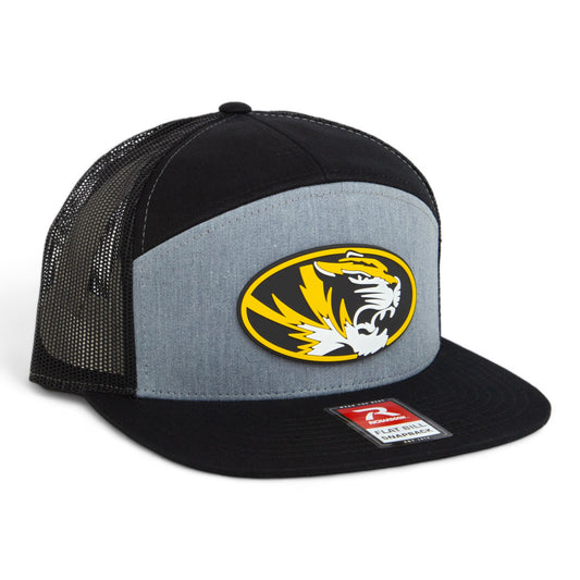 Missouri Tigers 3D Snapback Seven-Panel Flat Bill Trucker Hat- Heather Grey/ Black