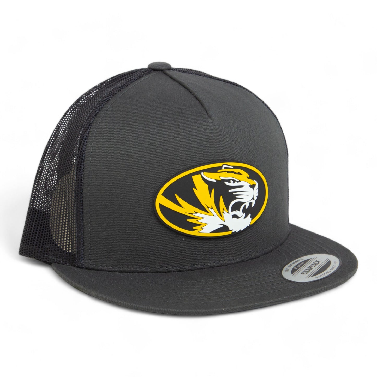 Missouri Tigers 3D YP Snapback Flat Bill Trucker Hat- Charcoal/ Black