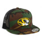 Missouri Tigers 3D YP Snapback Flat Bill Trucker Hat- Army Camo/ Black