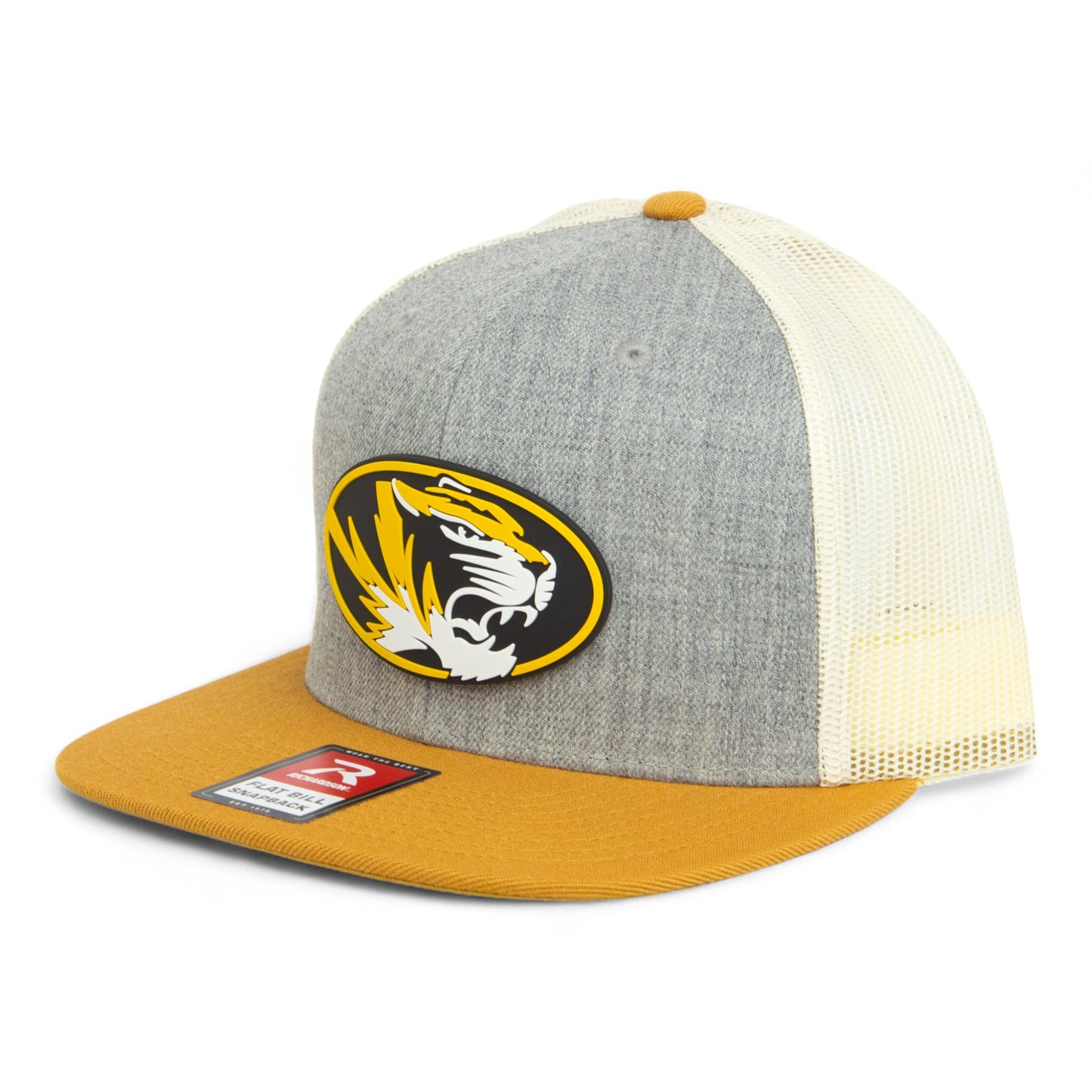 Missouri Tigers 3D Wool Blend Flat Bill Hat- Heather Grey/ Birch/ Biscuit