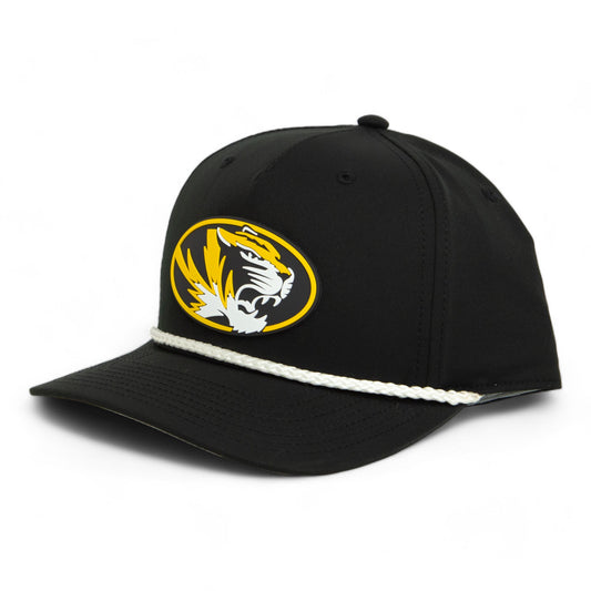 Missouri Tigers 3D Five Panel Classic Rope Hat- Black/ White