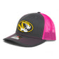 Missouri Tigers 3D Snapback Trucker Hat- Charcoal/ Hot Pink