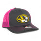 Missouri Tigers 3D Snapback Trucker Hat- Charcoal/ Hot Pink