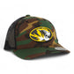 Missouri Tigers 3D YP Snapback Trucker Hat- Army Camo/ Black