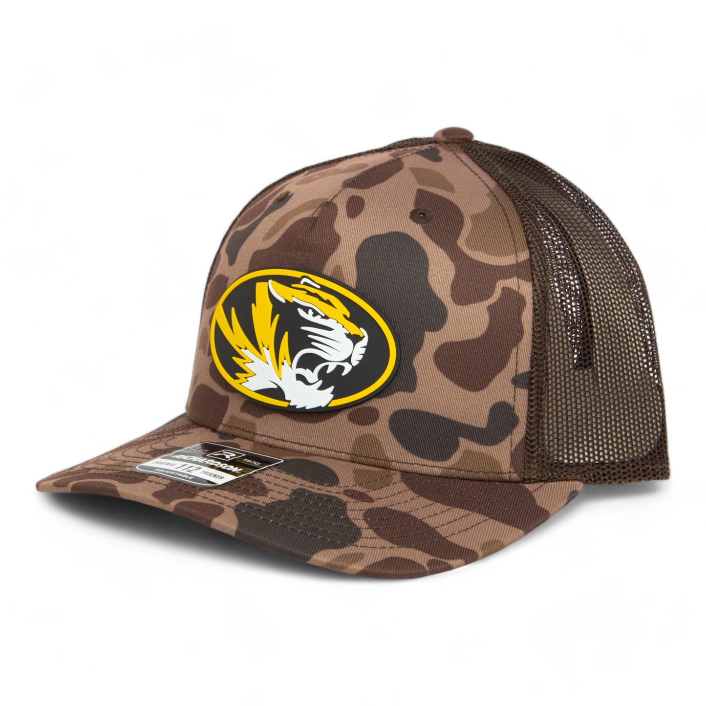 Missouri Tigers 3D Snapback Trucker Hat- Bark Duck Camo/ Brown