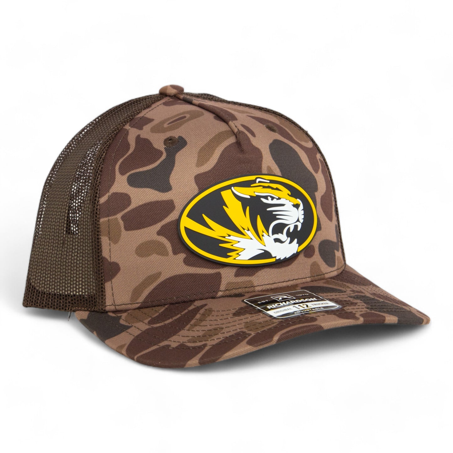 Missouri Tigers 3D Snapback Trucker Hat- Bark Duck Camo/ Brown