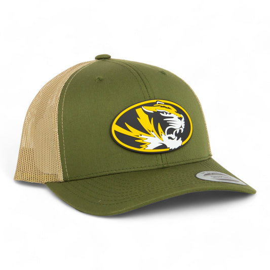 Missouri Tigers 3D YP Snapback Trucker Hat- Moss/ Tan