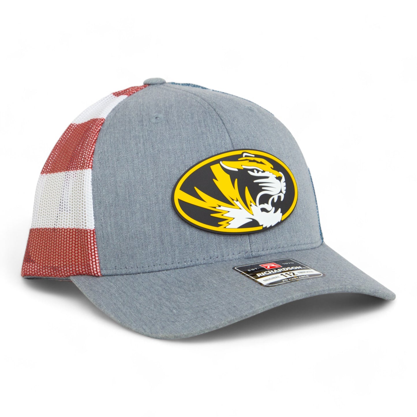 Missouri Tigers 3D Snapback Trucker Hat- Heather Grey/ Stars & Stripes