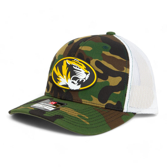 Missouri Tigers 3D Snapback Trucker Hat- Army Camo/ White