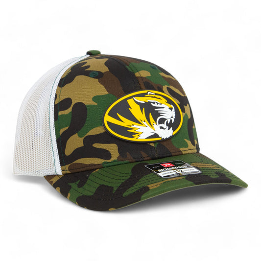 Missouri Tigers 3D Snapback Trucker Hat- Army Camo/ White