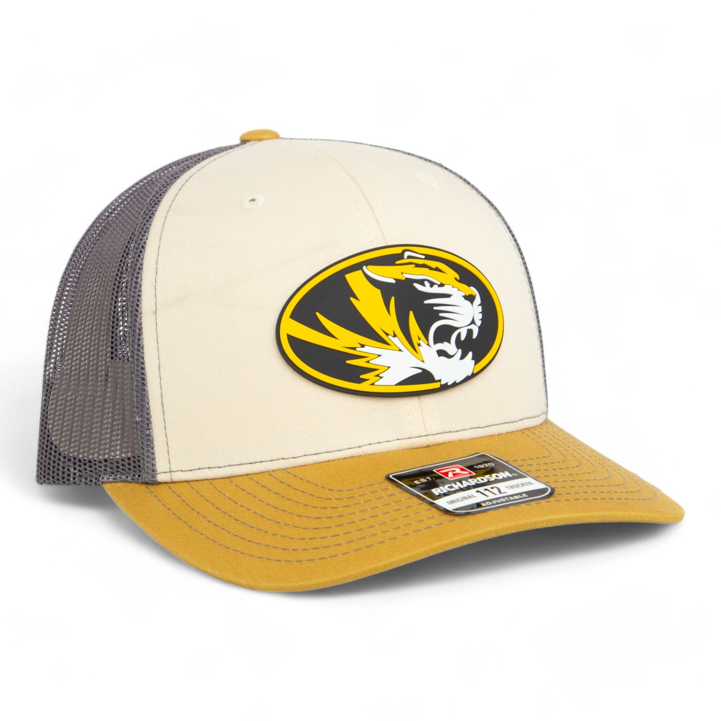 Missouri Tigers 3D Snapback Trucker Hat- Mink Beige/ Charcoal/ Amber Gold