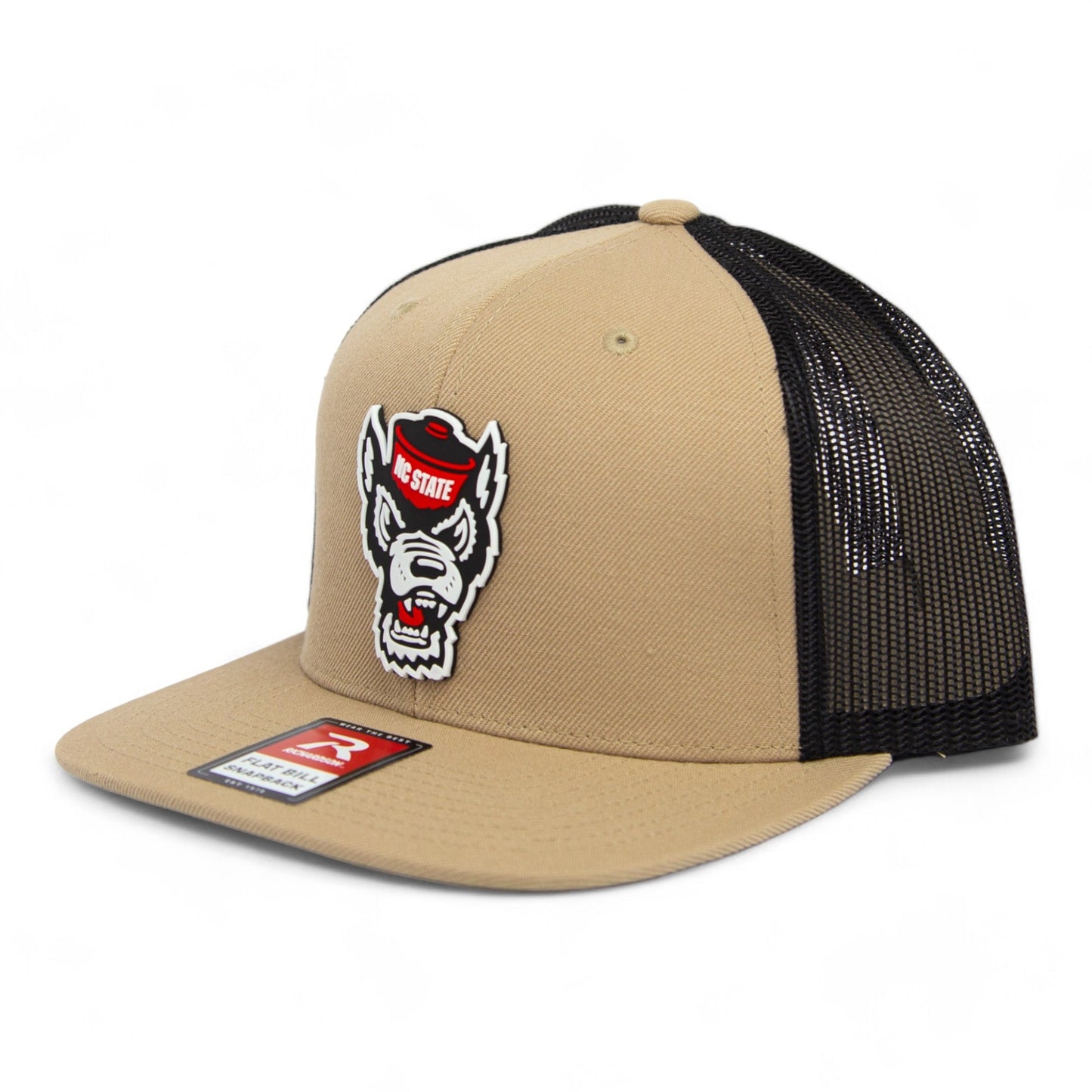 NC State Wolfpack 3D Wool Blend Flat Bill Hat- Tan/ Black