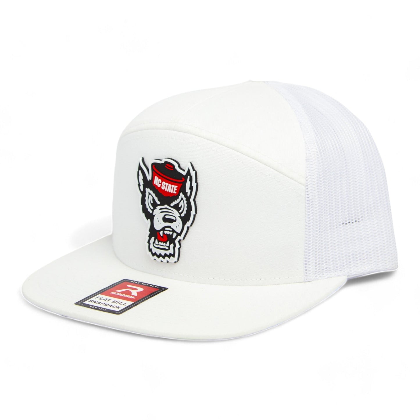 NC State Wolfpack 3D Snapback Seven-Panel Flat Bill Trucker Hat- White