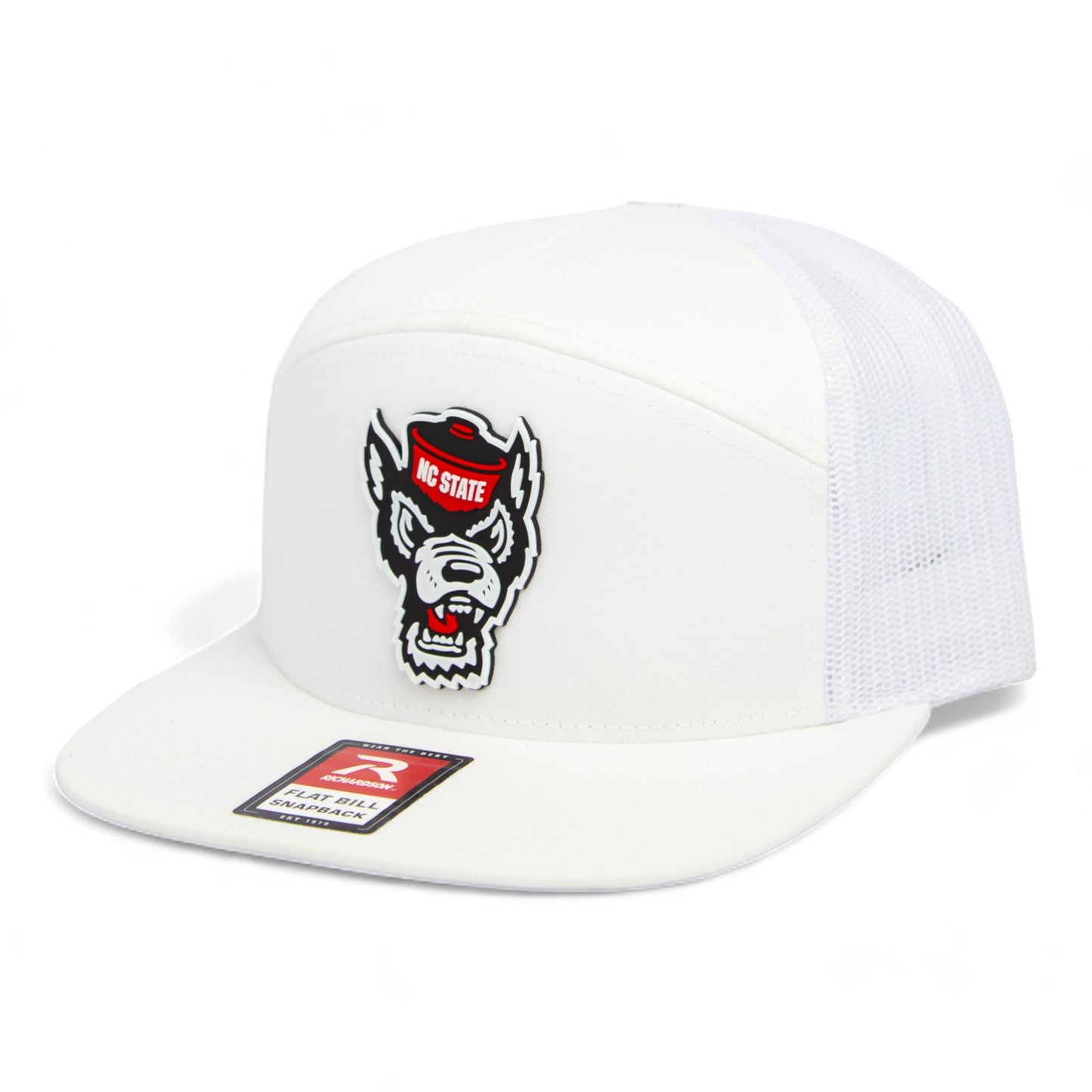 NC State Wolfpack 2024 Men's College World Series 3D Snapback Seven-Panel Flat Bill Trucker Hat- White