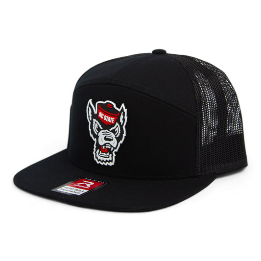 NC State Wolfpack 2024 Men's College World Series 3D Snapback Seven-Panel Flat Bill Trucker Hat- Black