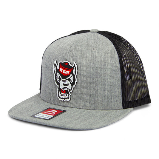 NC State Wolfpack 2024 Men's College World Series 3D Wool Blend Flat Bill Hat- Heather Grey/ Black