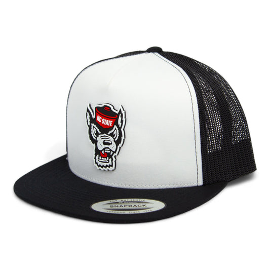 NC State Wolfpack 2024 Men's College World Series 3D YP Snapback Flat Bill Trucker Hat- White/ Black