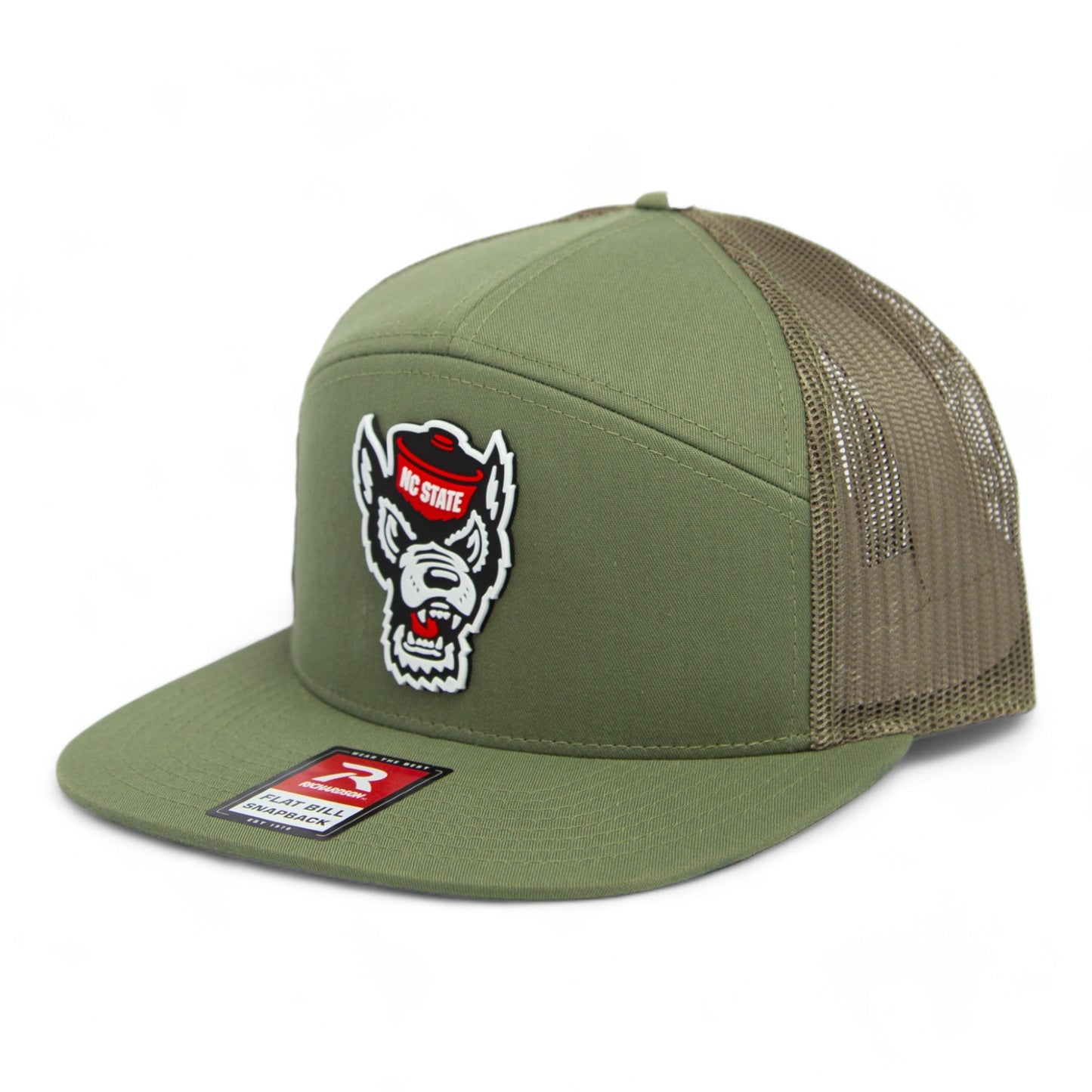 NC State Wolfpack 3D Snapback Seven-Panel Flat Bill Trucker Hat- Loden Green