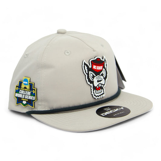 NC State Wolfpack 2024 Men's College World Series 3D Classic Rope Hat- Grey/ Charcoal