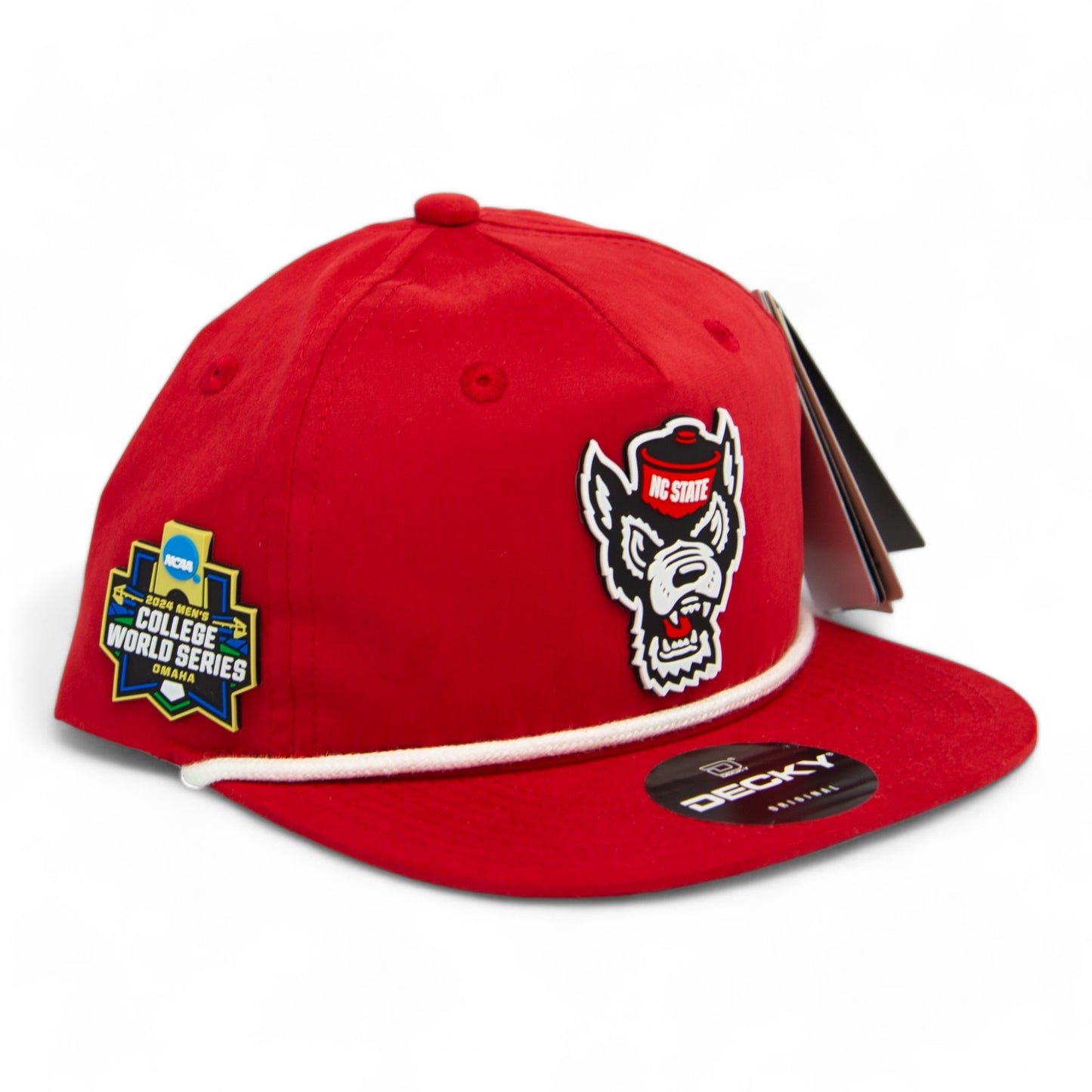 NC State Wolfpack 2024 Men's College World Series 3D Classic Rope Hat- Red/ White