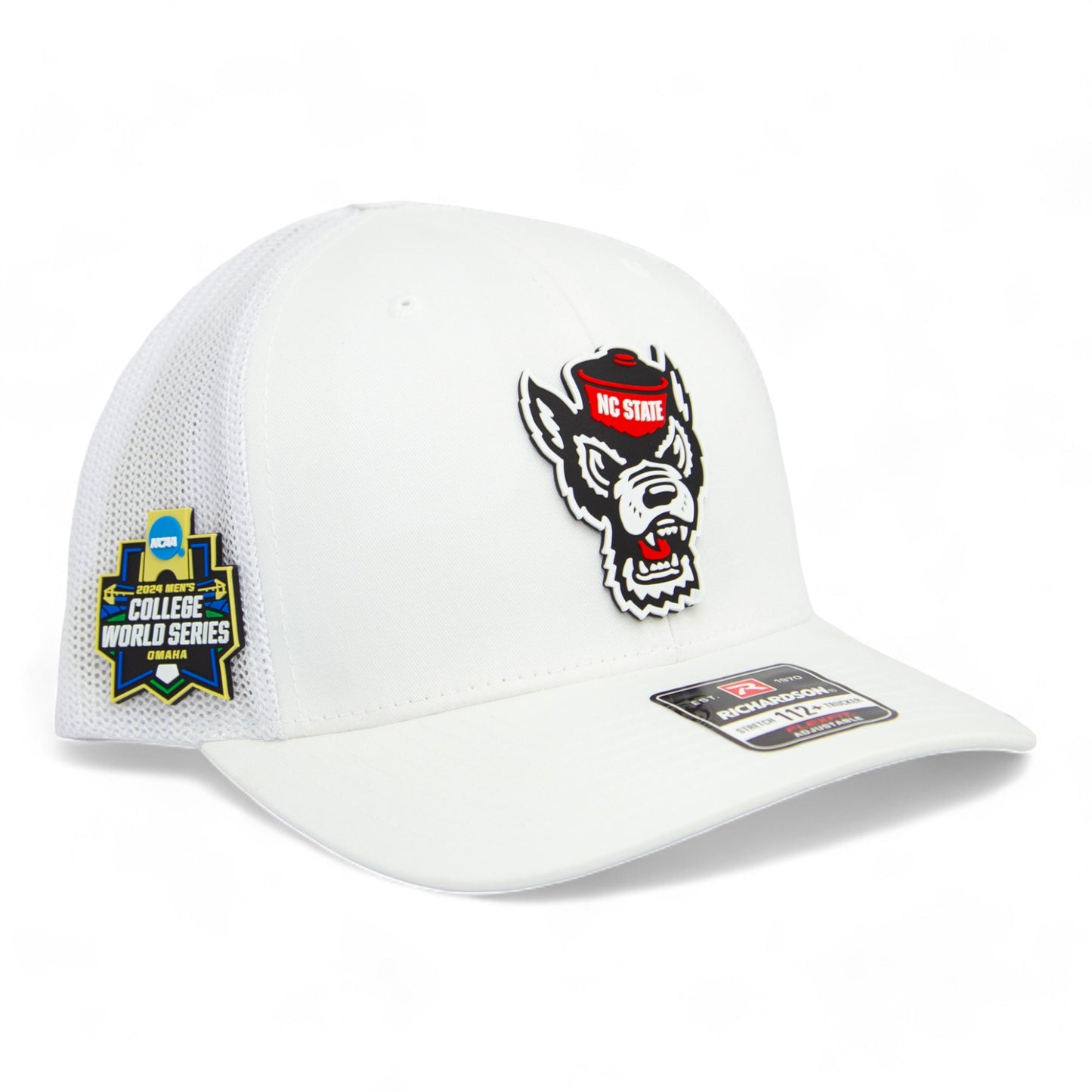 NC State Wolfpack 2024 Men's College World Series 3D Snapback Trucker Hat- White