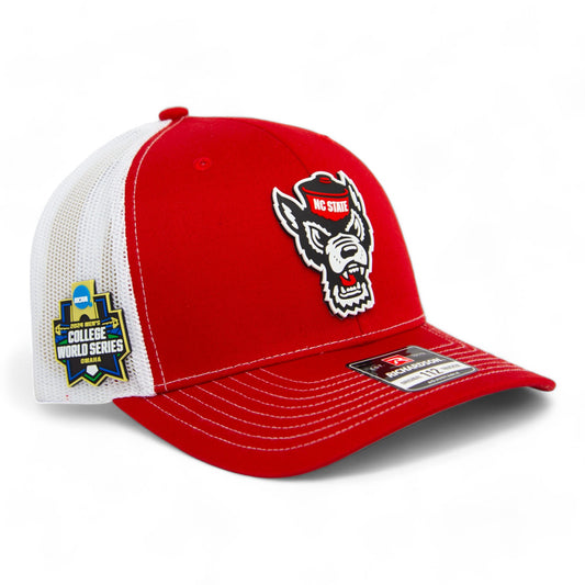 NC State Wolfpack 2024 Men's College World Series 3D Snapback Trucker Hat- Red/ White