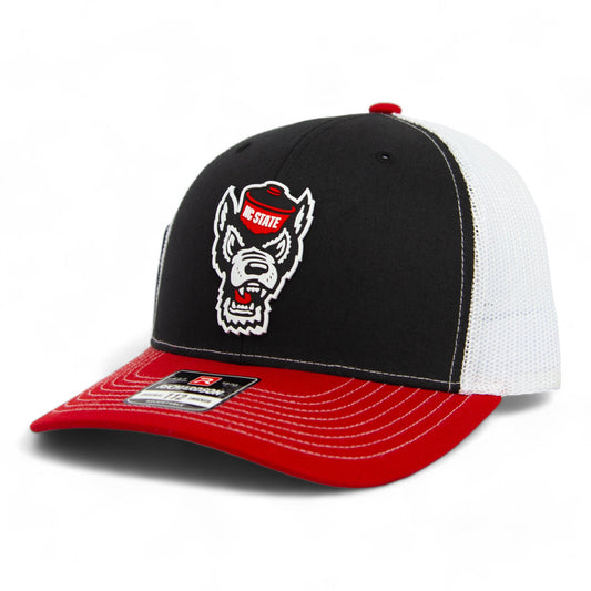 NC State Wolfpack 2024 Men's College World Series 3D Snapback Trucker Hat- Black/ White/ Red