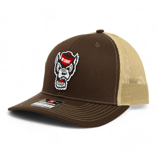 NC State Wolfpack 2024 Men's College World Series 3D Snapback Trucker Hat- Brown/ Tan