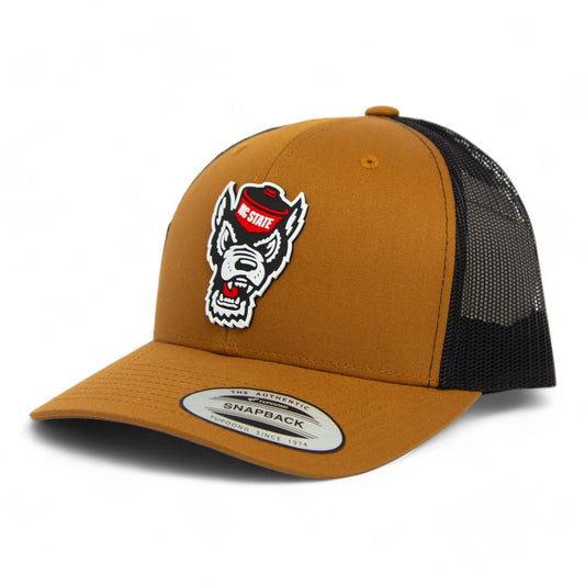 NC State Wolfpack 3D YP Snapback Trucker Hat- Carmel/ Black